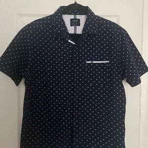 Level Ten Men's Navy Short Sleeve Shirt